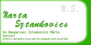 marta sztankovics business card